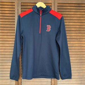 Boston Red Sox Pullover 1/4 Zip Men's Navy and Red Size S